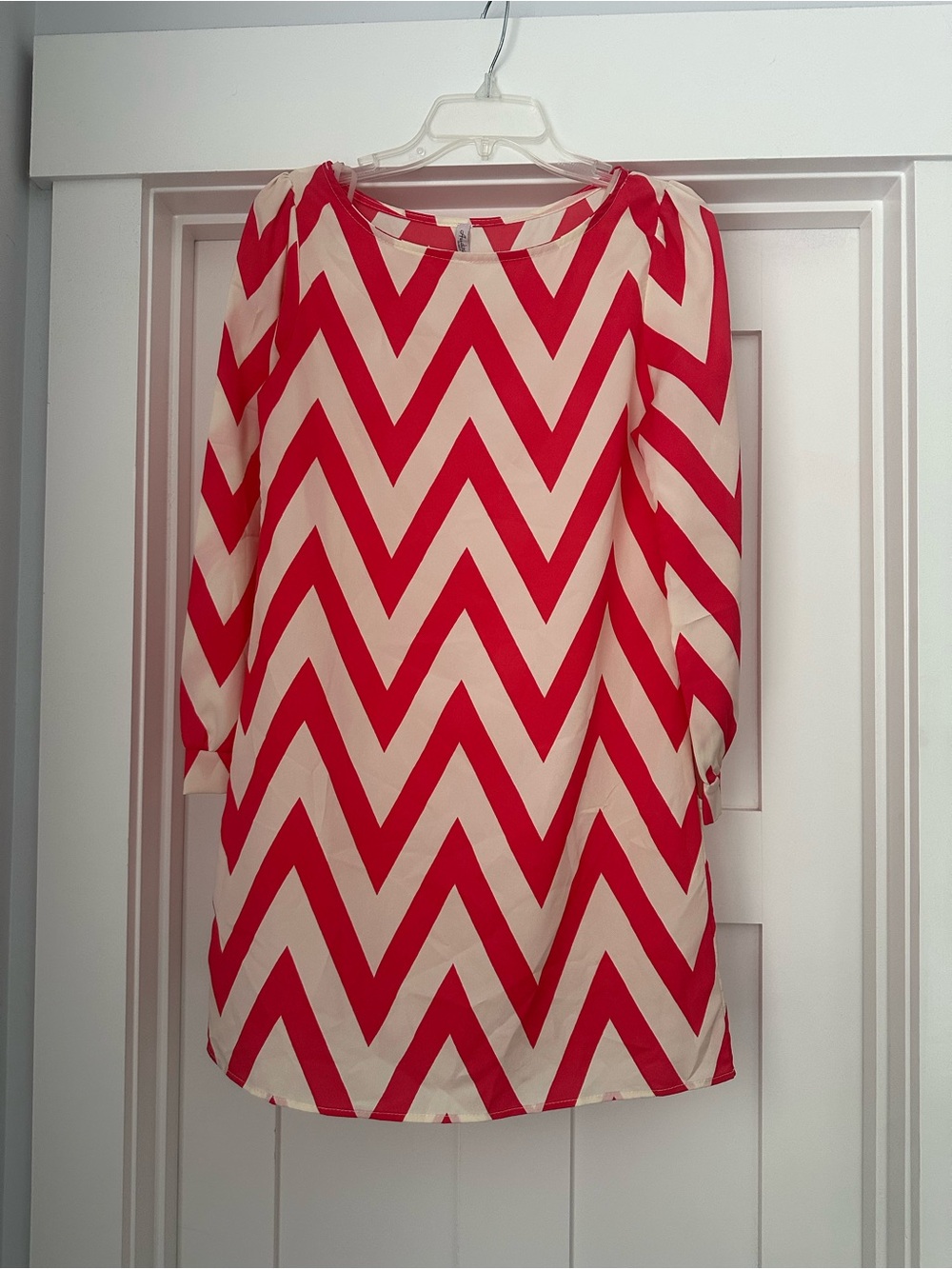 Pink/Red Chevron Shift Dress